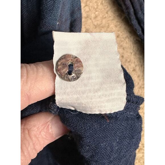 Johnny Was Workshop Navy Plaid Embroidered Floral Painter’s Smock Tunic Top Sz L - Picture 15 of 16